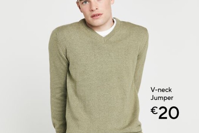 Mens Jumper Fit check ✔️ 10/10 Cotton v neck €20 @dunnesstores